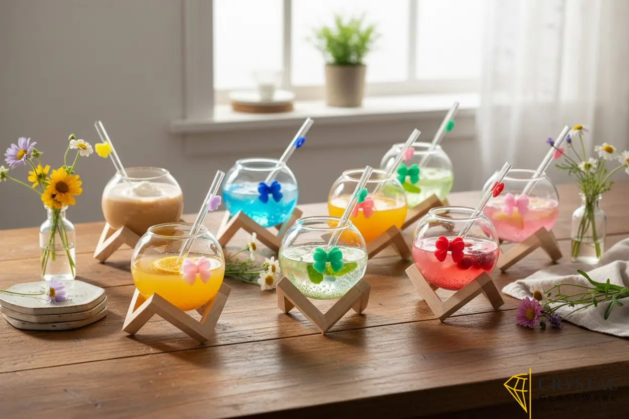 Whimsical bow-tie cocktail glasses